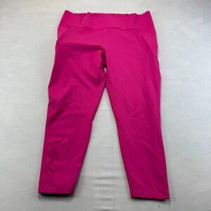 GapFit Crop Yoga Leggings Womens XXL Pink Stretch Activewear Gym Workout Pull On
